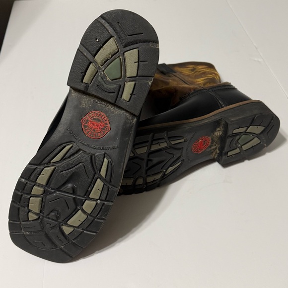 Justin Boots Black and Brown Western Composite Toe WK4818 Men’s Size 12D - Picture 10 of 12